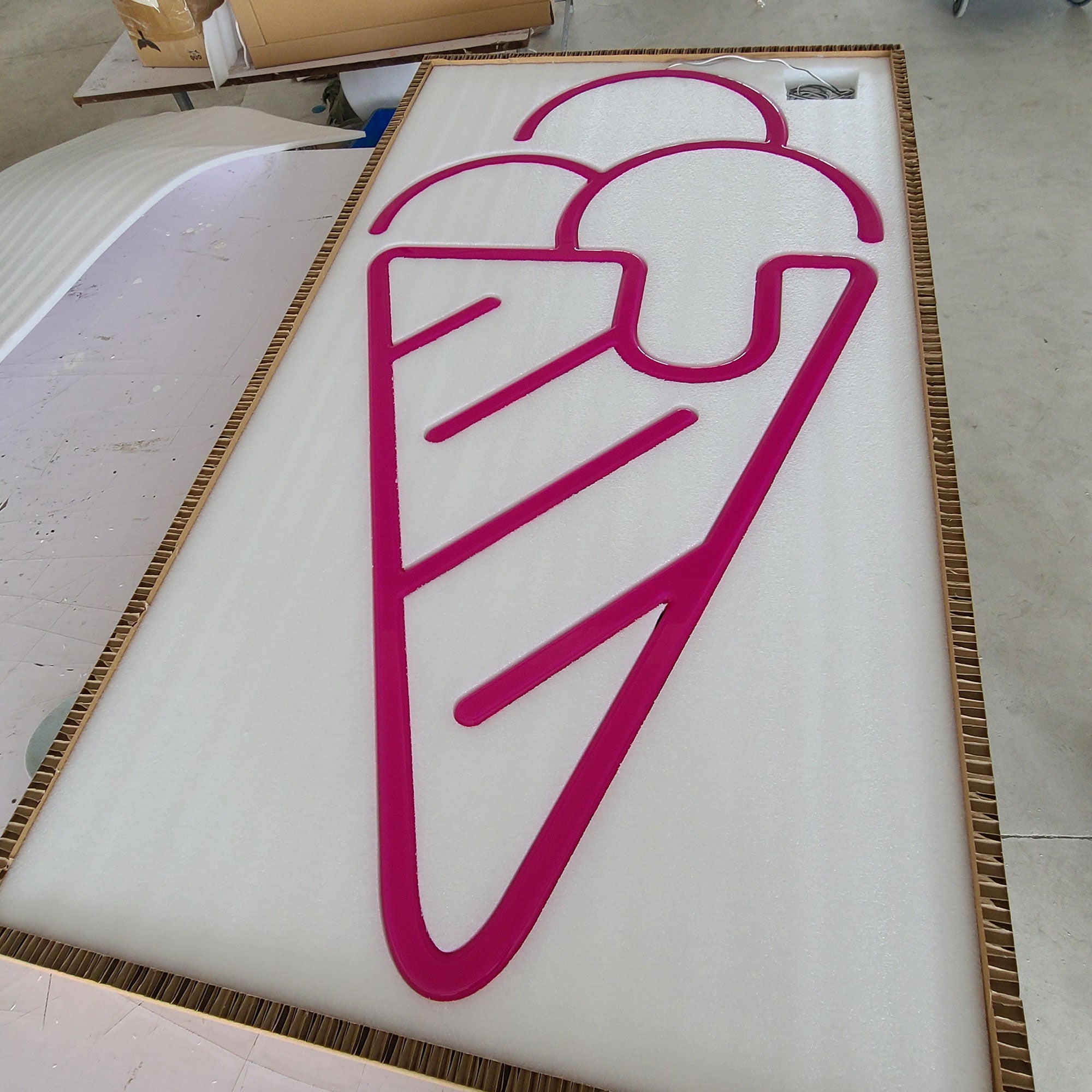 Custom Neon Sign Ice Cream Shop  Logo Sign 3D Lighting Indoor Wall Signs LED Acrylic Neon Signages