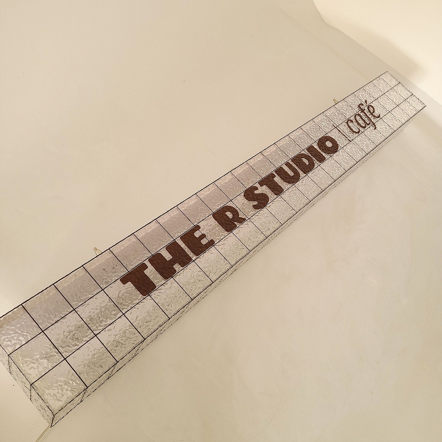 Boutique Stores Indoor Reception Lightbox Sign Stone Texture Acrylic Full Illuminated Light Box Signboard