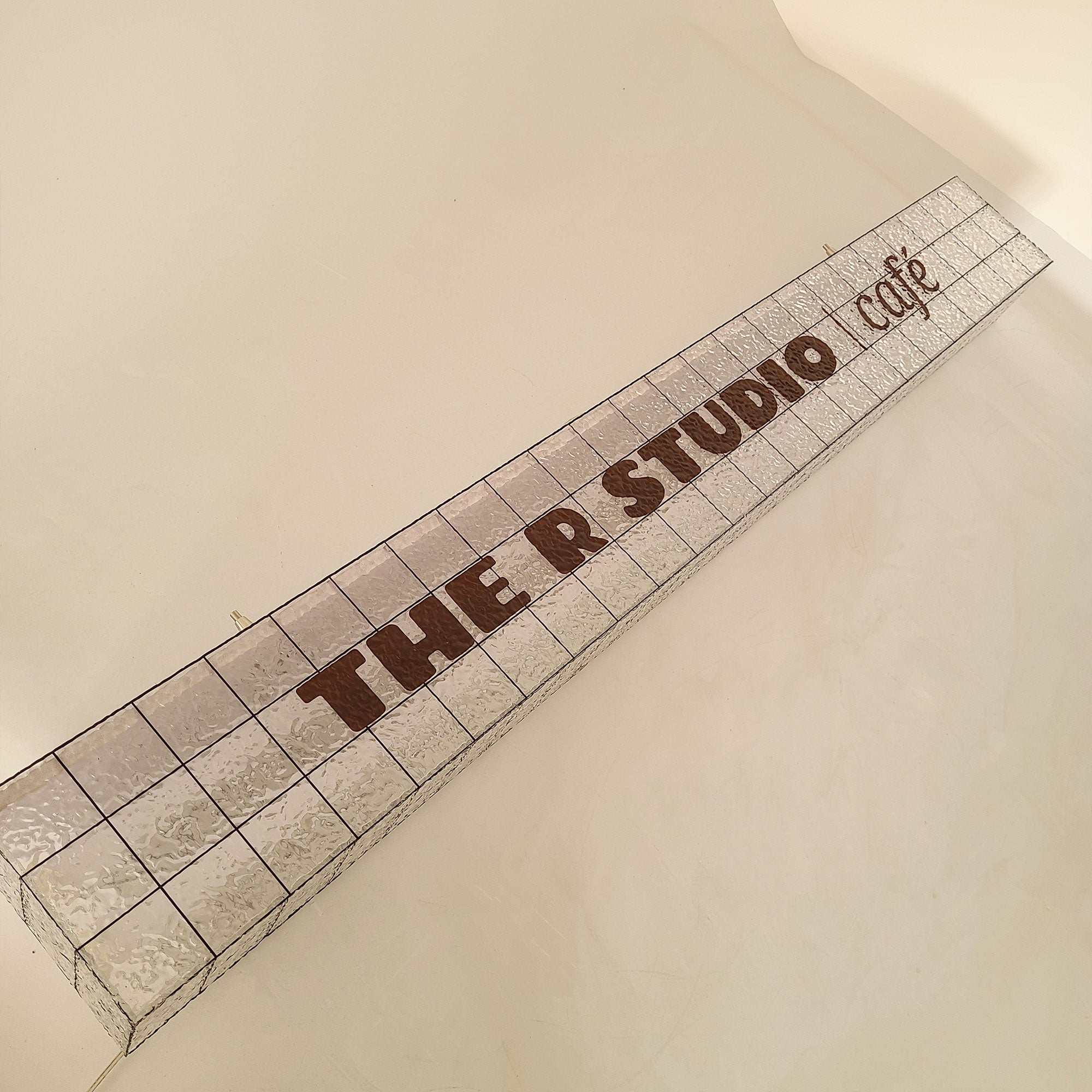 Boutique Stores Indoor Reception Lightbox Sign Stone Texture Acrylic Full Illuminated Light Box Signboard