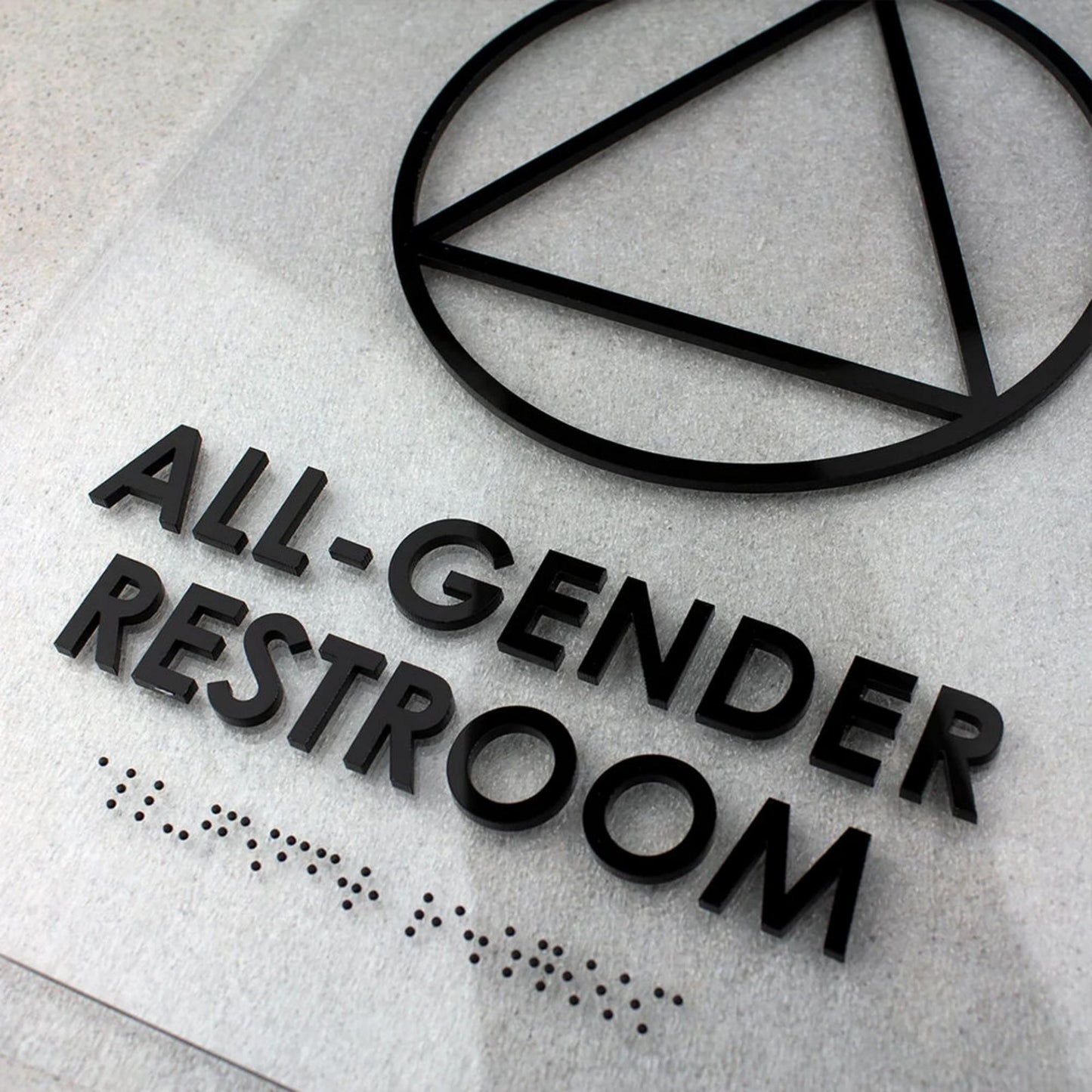 Plastic Braille Door Signage Transparent Acrylic Plaque Sign Restroom Office Wall Braille Sign