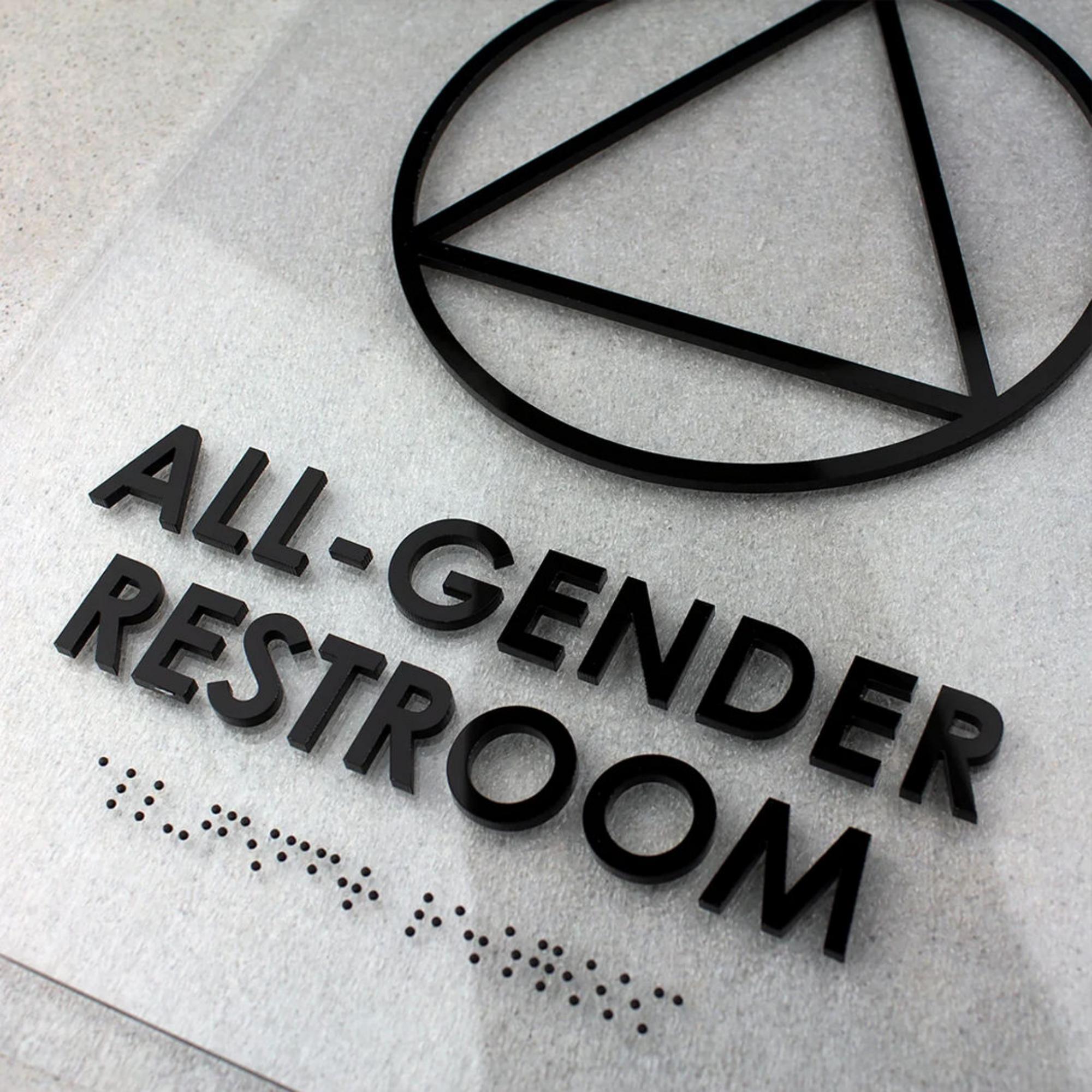 Plastic Braille Door Signage Transparent Acrylic Plaque Sign Restroom Office Wall Braille Sign