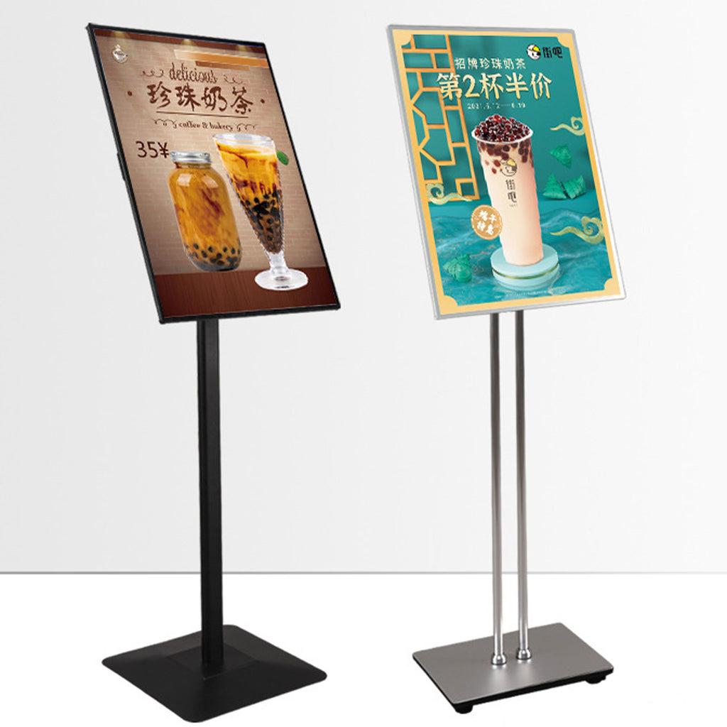 Free Standing Tempering Glass Ultra Thin Lightbox Adjustable Portable LED Advertising Screen Display