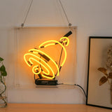 Yellow ring neon sign for decoration,wall hanging glass neon tube sign in box