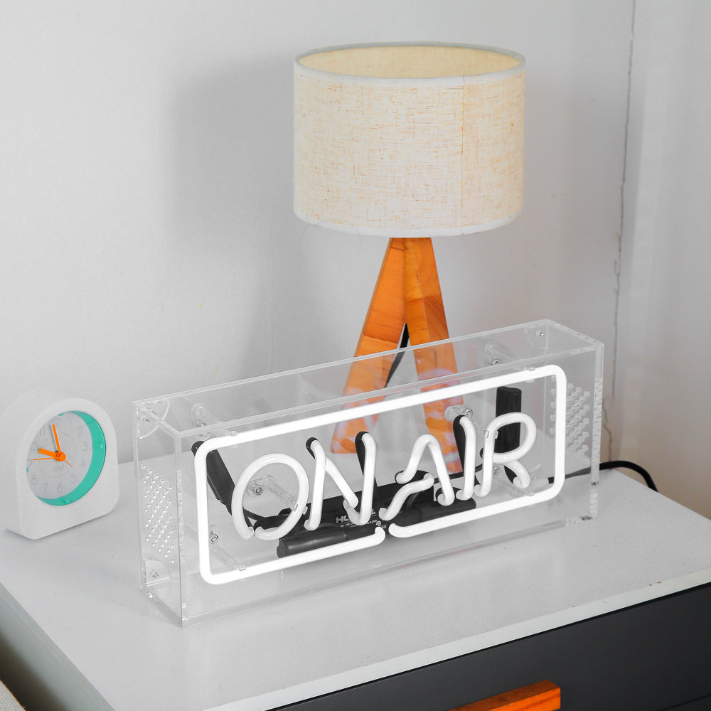 "ON AIR" ice bule lighting neon sign,table box led neon flex sign,glass neon tube sign