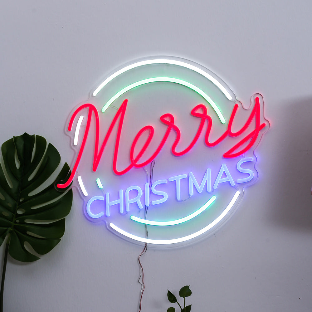 "Merry Christmas" neon sign, led neon flexible sign board, wall mounted neon sign for Christmas