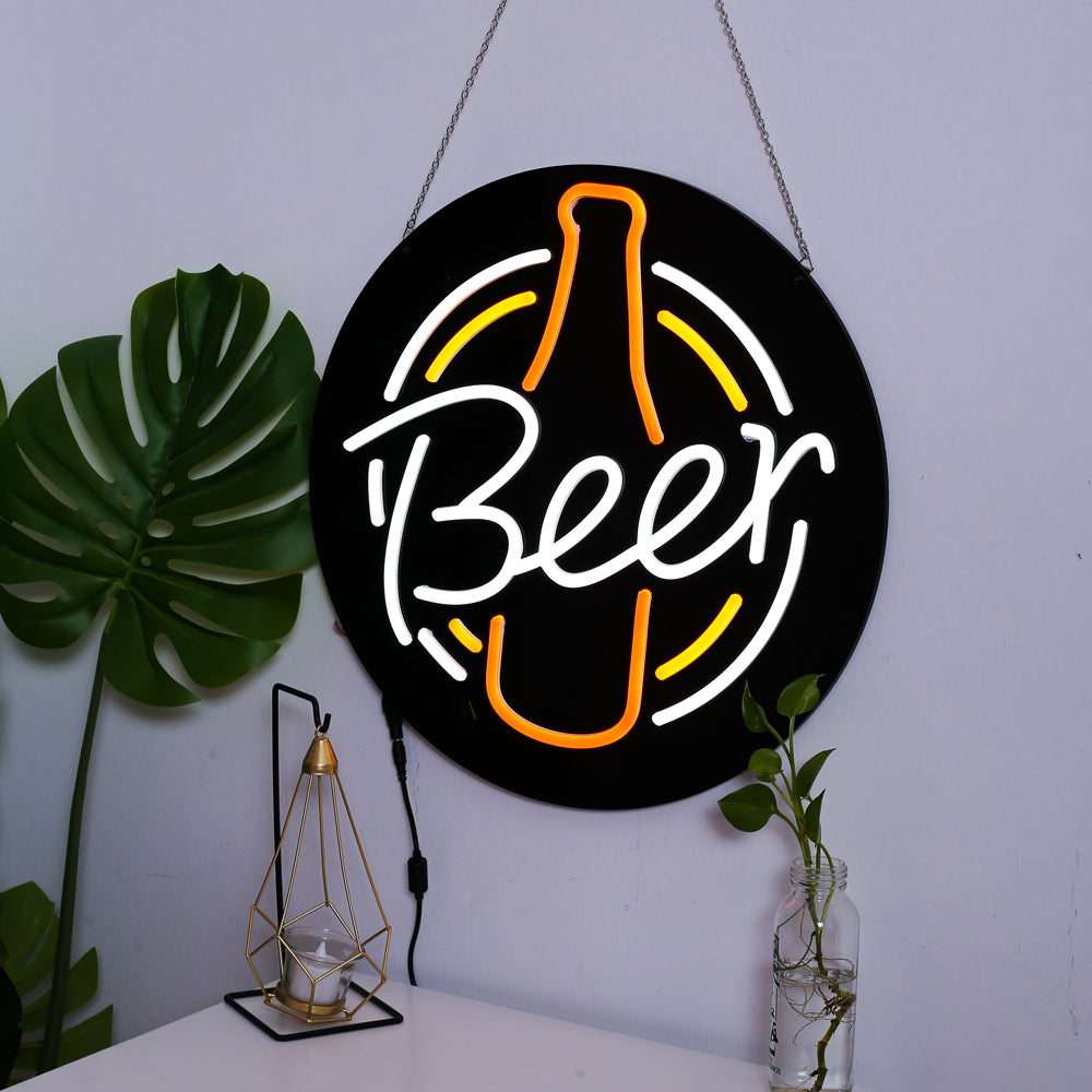 Wall hanging "Beer"sign for the bar, custom neon name board
