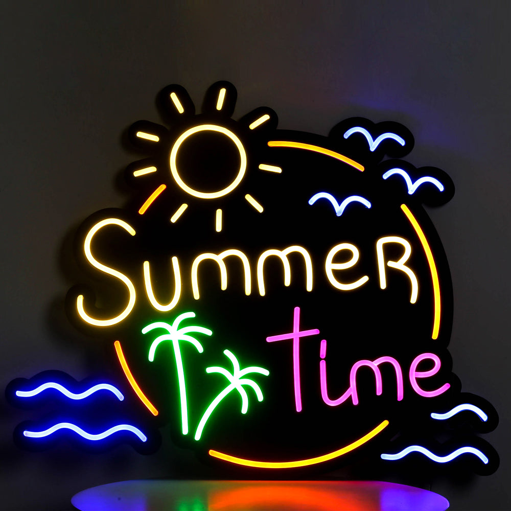 "Summer time"neon sign with black backboard,led flexible neon sign