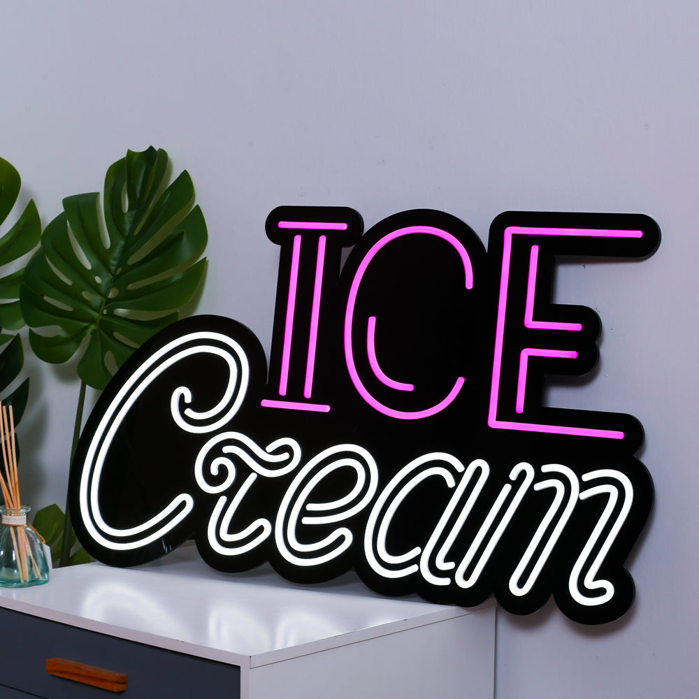 "ICE Cream"neon sign with led lighting color, custom neon name board