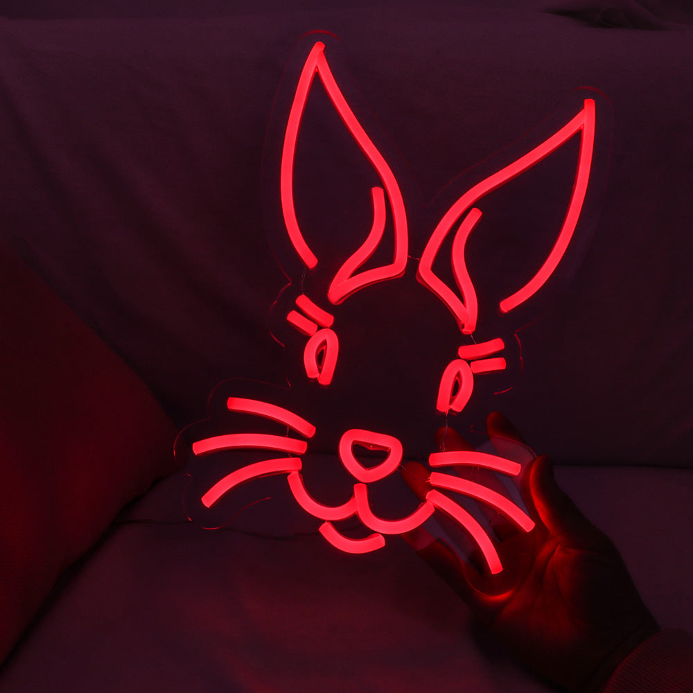 Rabbit neon signboard with red led lighting, flexible led neon