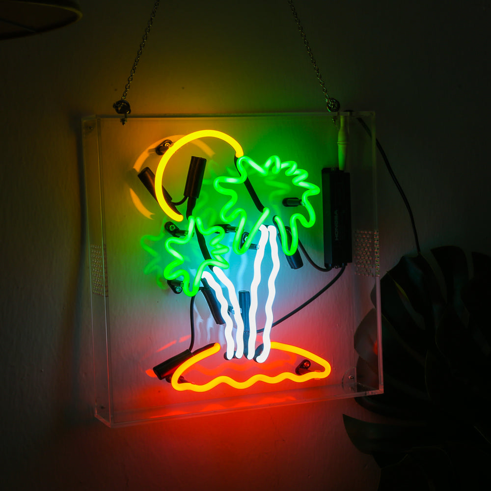 palm tree neon sign,home decoration neon sign,glass neon tube sign in box