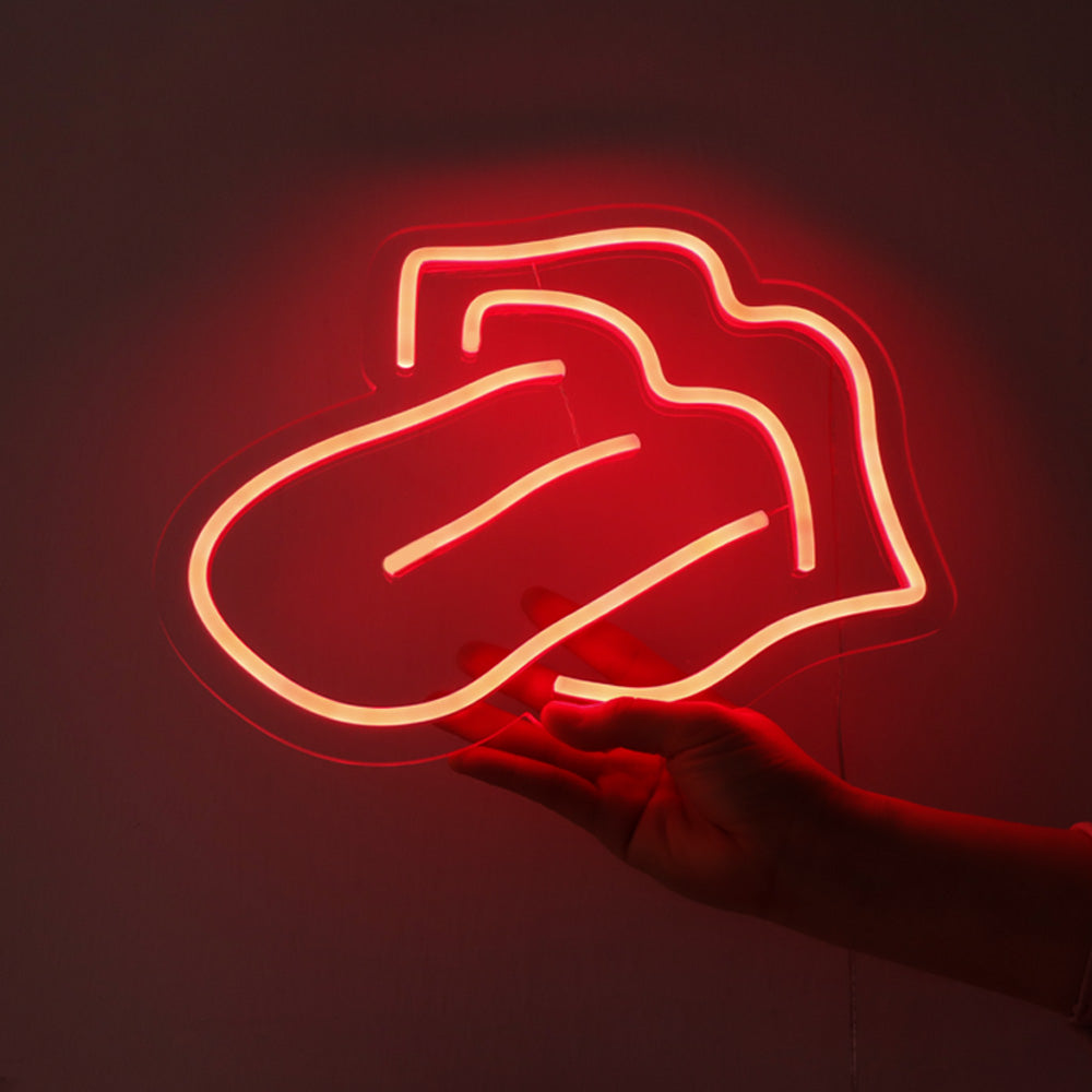 mouth neon lights, tongue led neon sign, led neon board,flexible led neon,faux neon