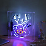 Reindeer neon sign for X'mas,home decoration neon sign,glass neon tube sign in box