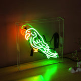 parrot bird neon sign,home decoration neon sign,glass neon tube sign in box