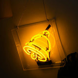 Yellow ring neon sign for decoration,wall hanging glass neon tube sign in box