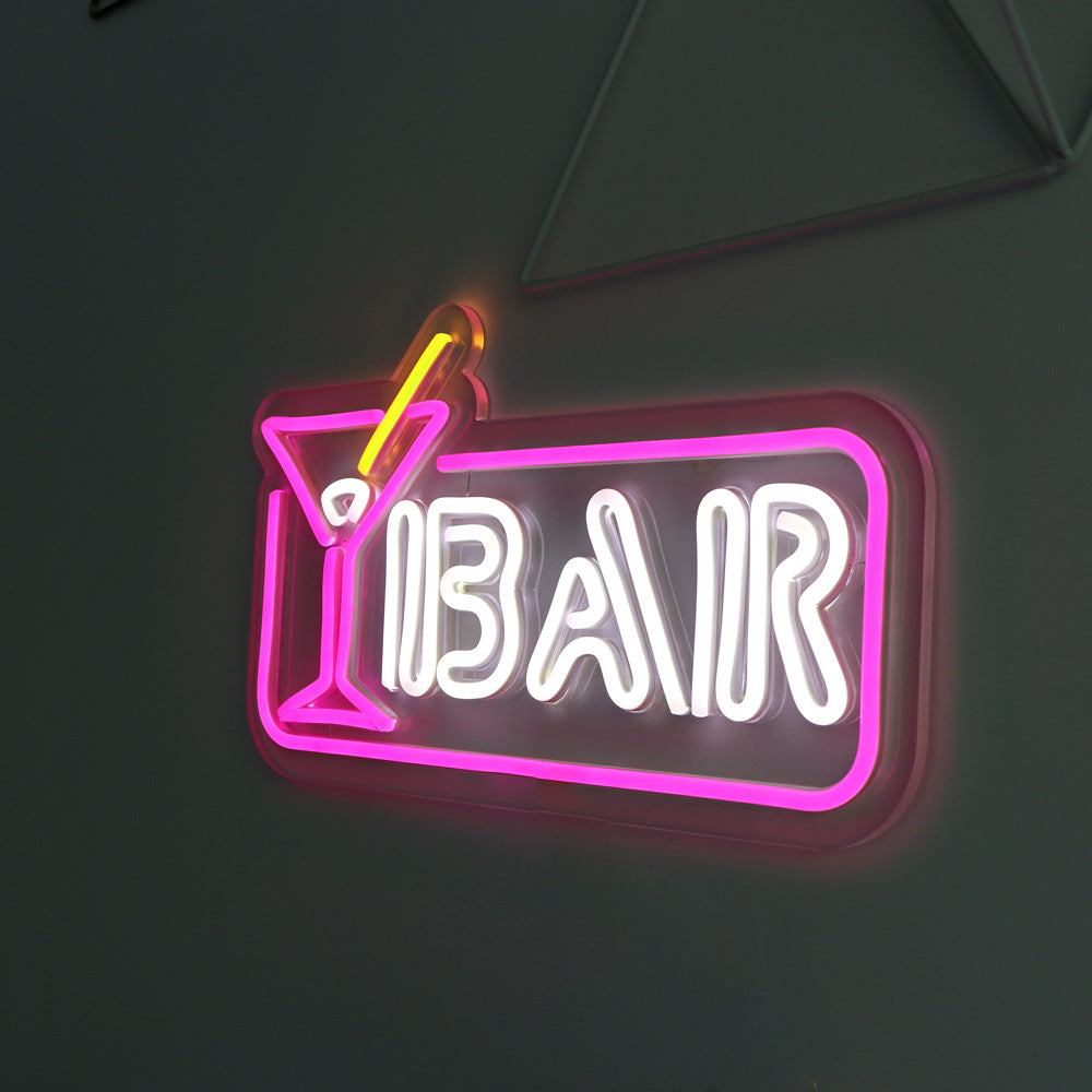 "BRA"and "cocktail glass" led neon sign, led neon board for BAR