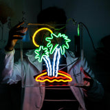 palm tree neon sign,home decoration neon sign,glass neon tube sign in box