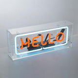 "HELLO" neon sign for bar,table standing glass neon tube sign box
